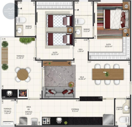 Imagem Apartamento com 2 Quartos à Venda, 79 m² em Aviação - Praia Grande