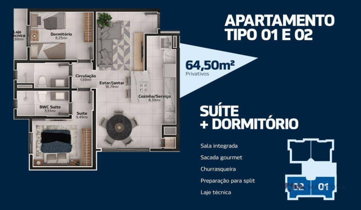 Imagem Apartamento com 2 Quartos à Venda, 64 m² em Velha - Blumenau Imagem Apartamento com 2 Quartos à Venda, 64 m² em Velha - Blumenau