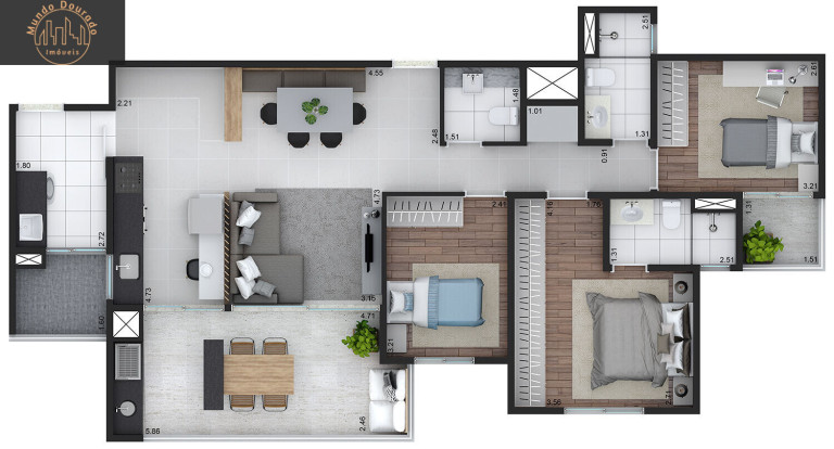 Imagem Apartamento com 3 Quartos à Venda, 105 m² em Vila Assunção - Santo André