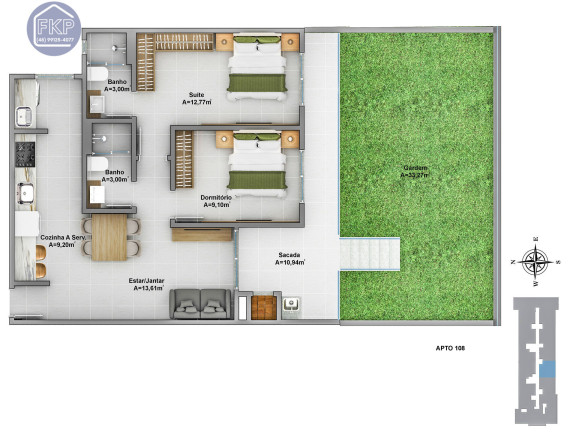 Imagem Apartamento com 2 Quartos à Venda, 103 m² em Ingleses Do Rio Vermelho - Florianópolis