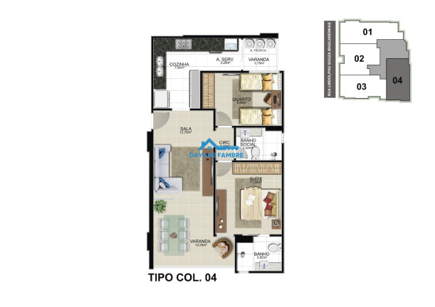 Imagem Apartamento com 2 Quartos à Venda, 73 m²