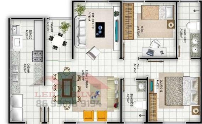 Imagem Apartamento com 3 Quartos à Venda, em Samapi - Teresina Imagem Apartamento com 3 Quartos à Venda, em Samapi - Teresina