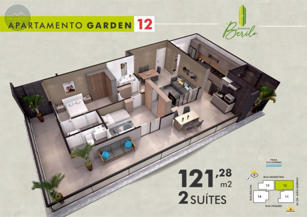 Imagem Apartamento com 2 Quartos à Venda, 90 m² em Guilhermina - Praia Grande