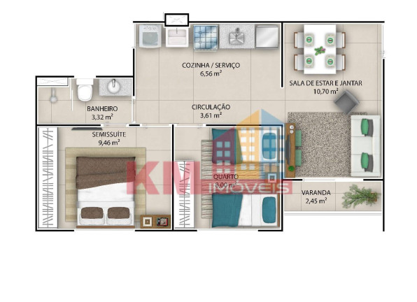 Imagem Apartamento com 2 Quartos à Venda, 44 m² em Aeroporto - Mossoró Imagem Apartamento com 2 Quartos à Venda, 44 m² em Aeroporto - Mossoró