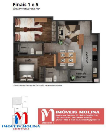 Imagem Apartamento com 2 Quartos à Venda, 55 m² em Osvaldo Cruz - São Caetano Do Sul