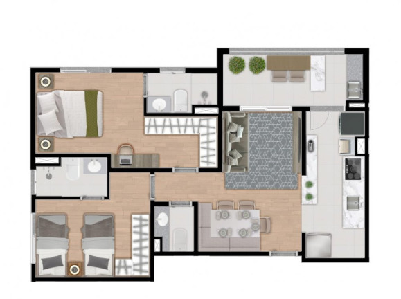 Imagem Apartamento com 2 Quartos à Venda, 66 m² em Taboão - Bragança Paulista Imagem Apartamento com 2 Quartos à Venda, 66 m² em Taboão - Bragança Paulista