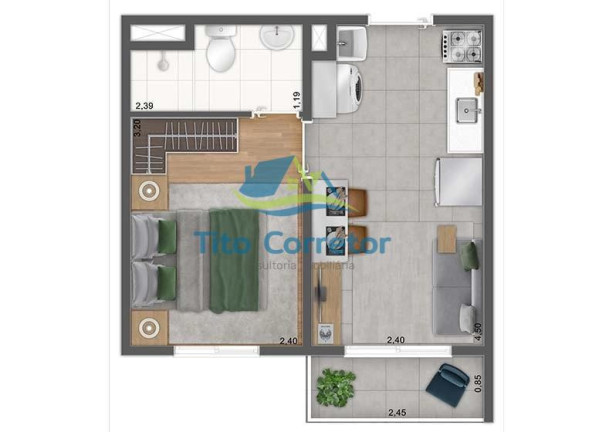 Imagem Apartamento com 1 Quarto à Venda, 26 m² em Brás - São Paulo