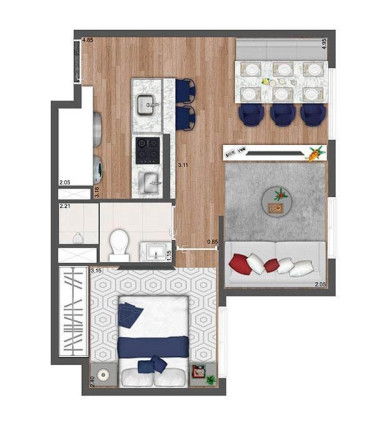 Imagem Apartamento com 2 Quartos à Venda, 35 m² em Vila Santa Catarina - São Paulo