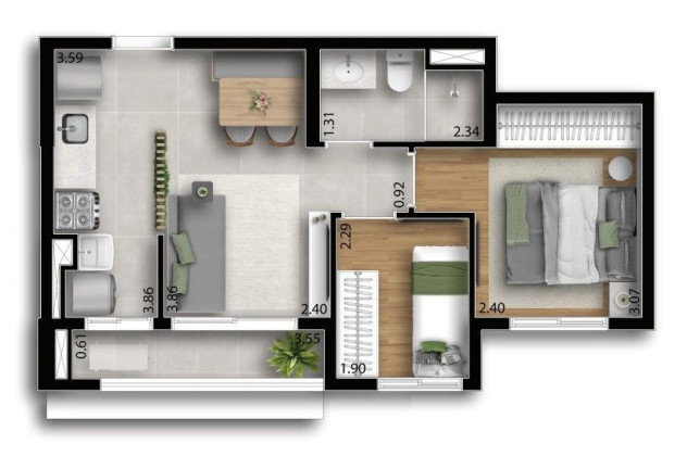 Imagem Apartamento com 2 Quartos à Venda, 44 m² em Centro - Osasco