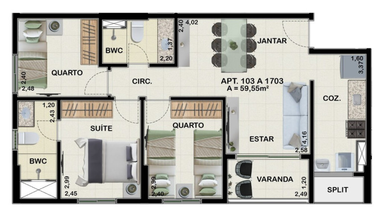 Apartamento com 3 Quartos à Venda, 59 m² em Madalena - Recife