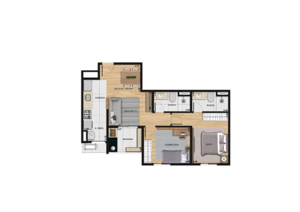 Imagem Imóvel com 2 Quartos à Venda, 56 m² em Jardim Das Colinas - Hortolândia Imagem Imóvel com 2 Quartos à Venda, 56 m² em Jardim Das Colinas - Hortolândia