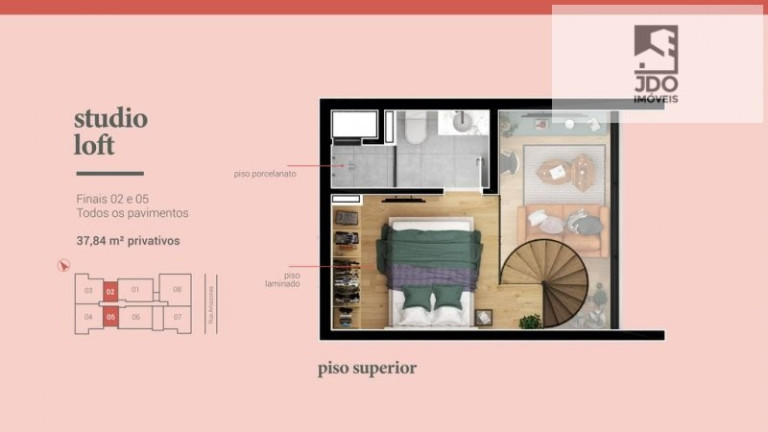 Imagem Apartamento com 1 Quarto à Venda, 38 m² em água Verde - Curitiba
