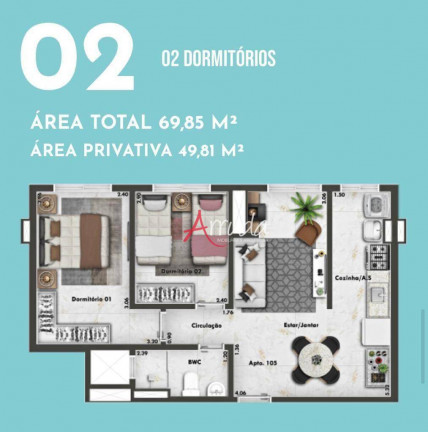 Imagem Apartamento com 2 Quartos à Venda, 49 m² em Brasília - Cascavel Imagem Apartamento com 2 Quartos à Venda, 49 m² em Brasília - Cascavel
