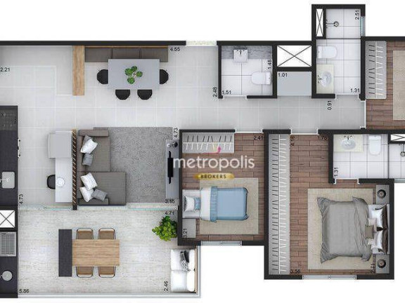 Imagem Apartamento com 3 Quartos à Venda, 102 m² em Vila Assunção - Santo André Imagem Apartamento com 3 Quartos à Venda, 102 m² em Vila Assunção - Santo André