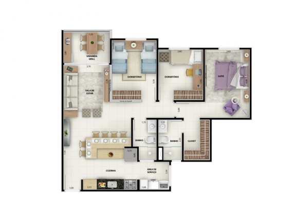 Imagem Apartamento com 3 Quartos à Venda, 85 m² em Altos Do Morumbi - Vinhedo Imagem Apartamento com 3 Quartos à Venda, 85 m² em Altos Do Morumbi - Vinhedo