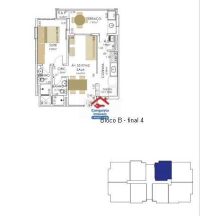 Imagem Apartamento com 1 Quarto à Venda, 55 m² em Aviação - Praia Grande Imagem Apartamento com 1 Quarto à Venda, 55 m² em Aviação - Praia Grande