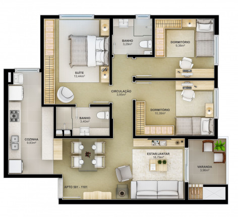 Imagem Apartamento com 3 Quartos à Venda, 90 m² em Centro - São Leopoldo Imagem Apartamento com 3 Quartos à Venda, 90 m² em Centro - São Leopoldo