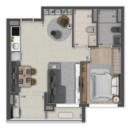 Imagem Apartamento com 2 Quartos à Venda, 55 m² em Brooklin Novo - São Paulo