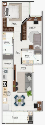 Imagem Apartamento com 2 Quartos à Venda, 58 m² em Cordeiros - Itajaí Imagem Apartamento com 2 Quartos à Venda, 58 m² em Cordeiros - Itajaí