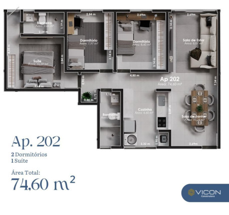 Imagem Apartamento com 3 Quartos à Venda, 74 m² Imagem Apartamento com 3 Quartos à Venda, 74 m²