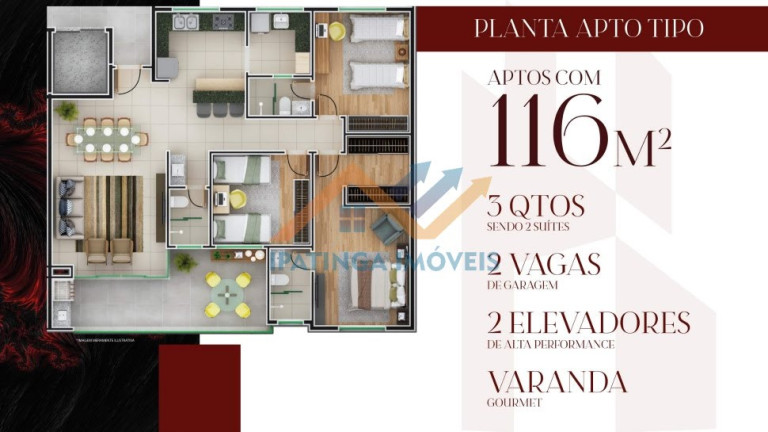 Imagem Apartamento com 3 Quartos à Venda, 116 m² em Centro - Coronel Fabriciano Imagem Apartamento com 3 Quartos à Venda, 116 m² em Centro - Coronel Fabriciano