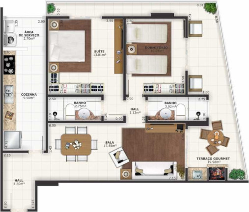 Imagem Apartamento com 2 Quartos à Venda, 92 m² em Vila Guilhermina - Praia Grande