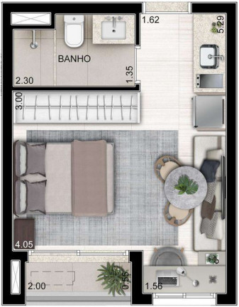 Imagem Studio com 1 Quarto à Venda, 25 m² em Campo Belo - São Paulo Imagem Studio com 1 Quarto à Venda, 25 m² em Campo Belo - São Paulo