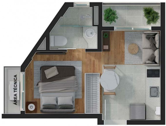 Imagem Apartamento com 1 Quarto à Venda, 30 m² em Mercês - Curitiba Imagem Apartamento com 1 Quarto à Venda, 30 m² em Mercês - Curitiba