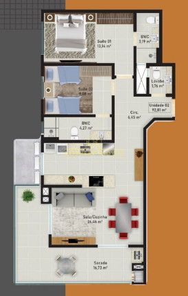Imagem Apartamento com 2 Quartos à Venda, 92 m² em Barreiros - São José Imagem Apartamento com 2 Quartos à Venda, 92 m² em Barreiros - São José