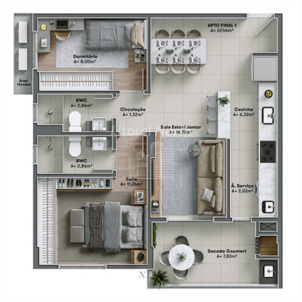 Imagem Apartamento com 3 Quartos à Venda, 85 m² em Vila Operária - Itajaí Imagem Apartamento com 3 Quartos à Venda, 85 m² em Vila Operária - Itajaí