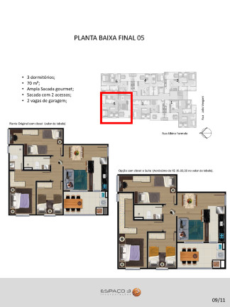 Imagem Apartamento com 3 Quartos à Venda, 67 m² em Cruzeiro - Caxias Do Sul