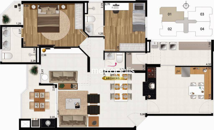 Imagem Apartamento com 3 Quartos à Venda, 130 m² em Barcelona - São Caetano Do Sul