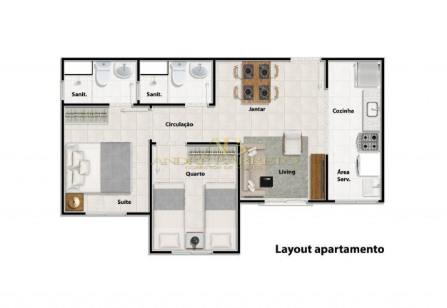 Imagem Apartamento com 2 Quartos à Venda,  em Recreio Ipitanga - Lauro De Freitas