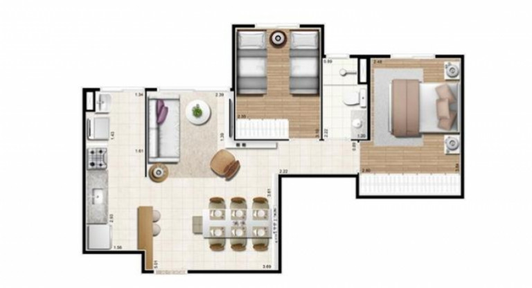 Imagem Apartamento com 2 Quartos à Venda, 57 m² em Parque Residencial João Luiz - Hortolândia Imagem Apartamento com 2 Quartos à Venda, 57 m² em Parque Residencial João Luiz - Hortolândia