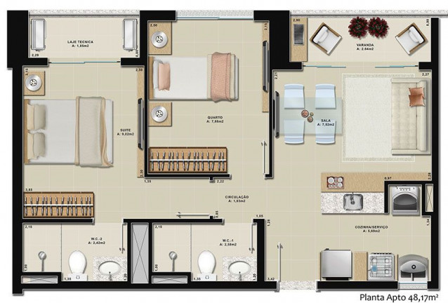 Imagem Apartamento com 3 Quartos à Venda, 68 m² em Fátima - Fortaleza