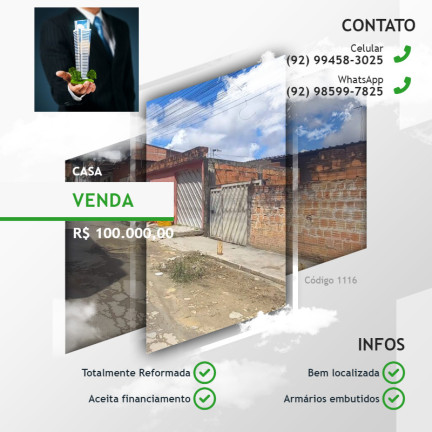 Casa com 2 Quartos à Venda, 200 m² em Cidade Nova - Manaus