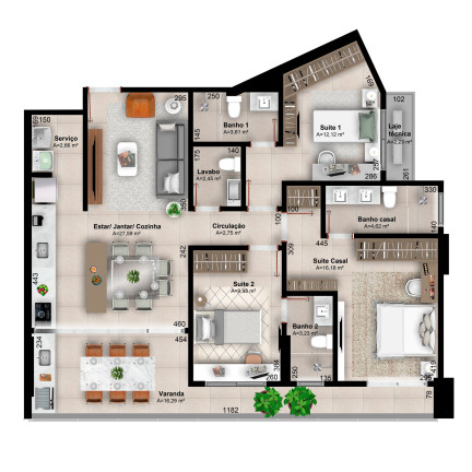 Imagem Apartamento com 3 Quartos à Venda, 120 m² em Orla 14 - Palmas Imagem Apartamento com 3 Quartos à Venda, 120 m² em Orla 14 - Palmas