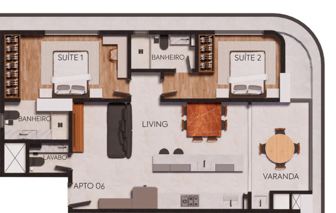 Apartamento com 2 Quartos à Venda, 84 m² em Praia Brava - Itajaí