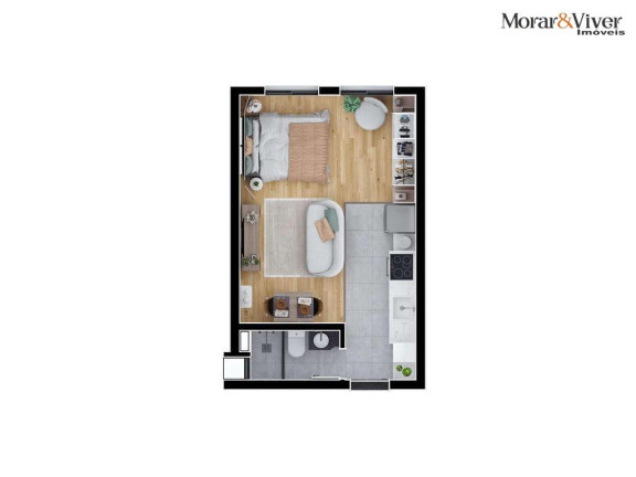 Imagem Apartamento com 1 Quarto à Venda, 39 m² em água Verde - Curitiba