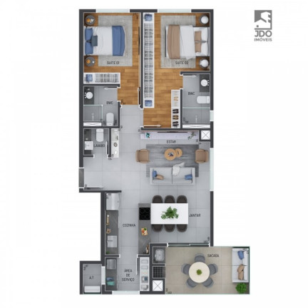 Imagem Apartamento com 2 Quartos à Venda, 89 m² em água Verde - Curitiba