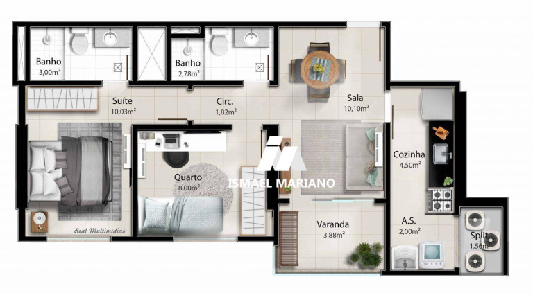 Imagem Apartamento com 2 Quartos à Venda, 55 m² em Praia De Itaparica - Vila Velha