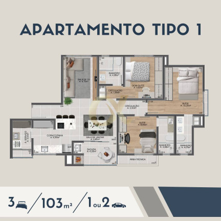 Imagem Apartamento com 3 Quartos à Venda, 98 m² em Saguaçu - Joinville