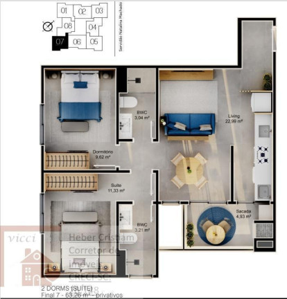 Imagem Apartamento com 2 Quartos à Venda, 61 m² em Cacupé - Florianópolis