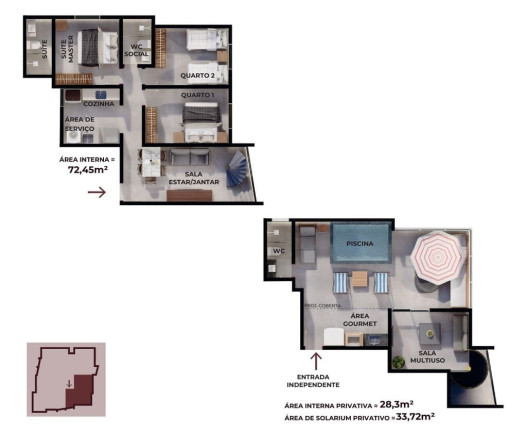 Imagem Cobertura com 2 Quartos à Venda, 131 m² em Ponta De Matos - Cabedelo Imagem Cobertura com 2 Quartos à Venda, 131 m² em Ponta De Matos - Cabedelo