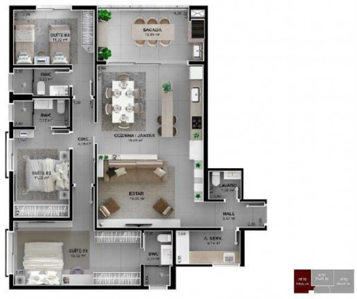 Imagem Imóvel com 3 Quartos à Venda, 163 m² em João Paulo - Florianópolis