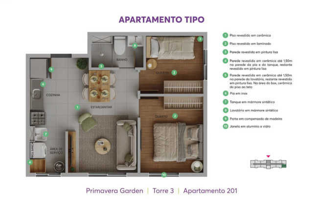 Imagem Apartamento com 2 Quartos à Venda, 36 m² em Jardim Primavera - Duque De Caxias
