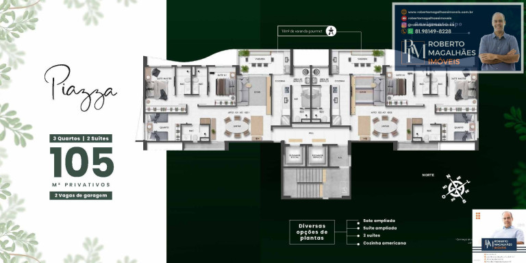 Imagem Apartamento com 3 Quartos à Venda, 105 m² em Parnamirim - Recife