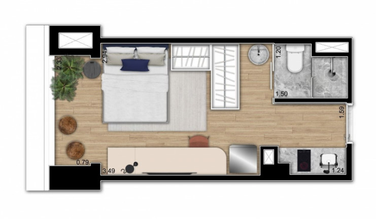 Imagem Studio à Venda, 23 m² em Itaim Bibi - São Paulo Imagem Studio à Venda, 23 m² em Itaim Bibi - São Paulo