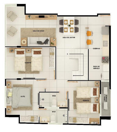 Imagem Apartamento com 2 Quartos à Venda, 81 m² em Camboinha - Cabedelo Imagem Apartamento com 2 Quartos à Venda, 81 m² em Camboinha - Cabedelo