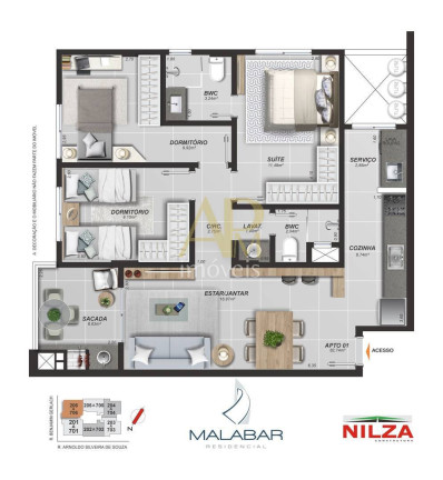 Imagem Apartamento com 3 Quartos à Venda, 82 m² em Distrito Industrial - São José Imagem Apartamento com 3 Quartos à Venda, 82 m² em Distrito Industrial - São José